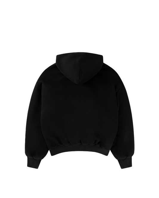 CHROME RAGE BIG PRINT SUN FADED BOXY HOODIE