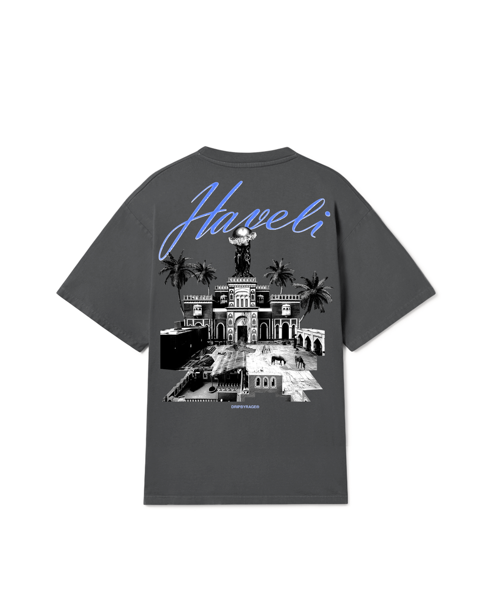 T-SHIRT SURDIMENSIONNÉ « LE MONDE EST À VOUS », GRIS CARBONE