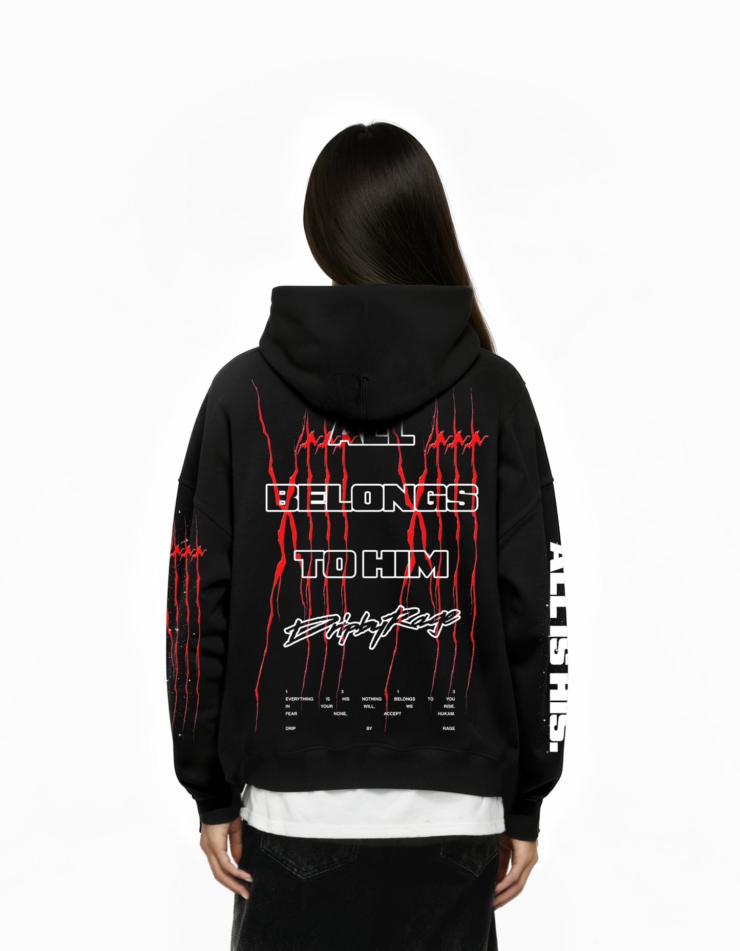 1313: ALL IS HIS SUN FADED BOXY HOODIE - Drip by Rage