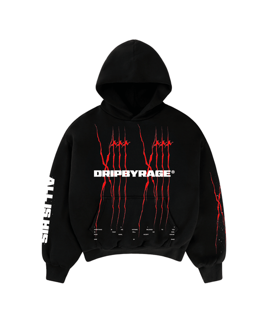 1313: ALL IS HIS SUN FADED BOXY HOODIE - Drip by Rage