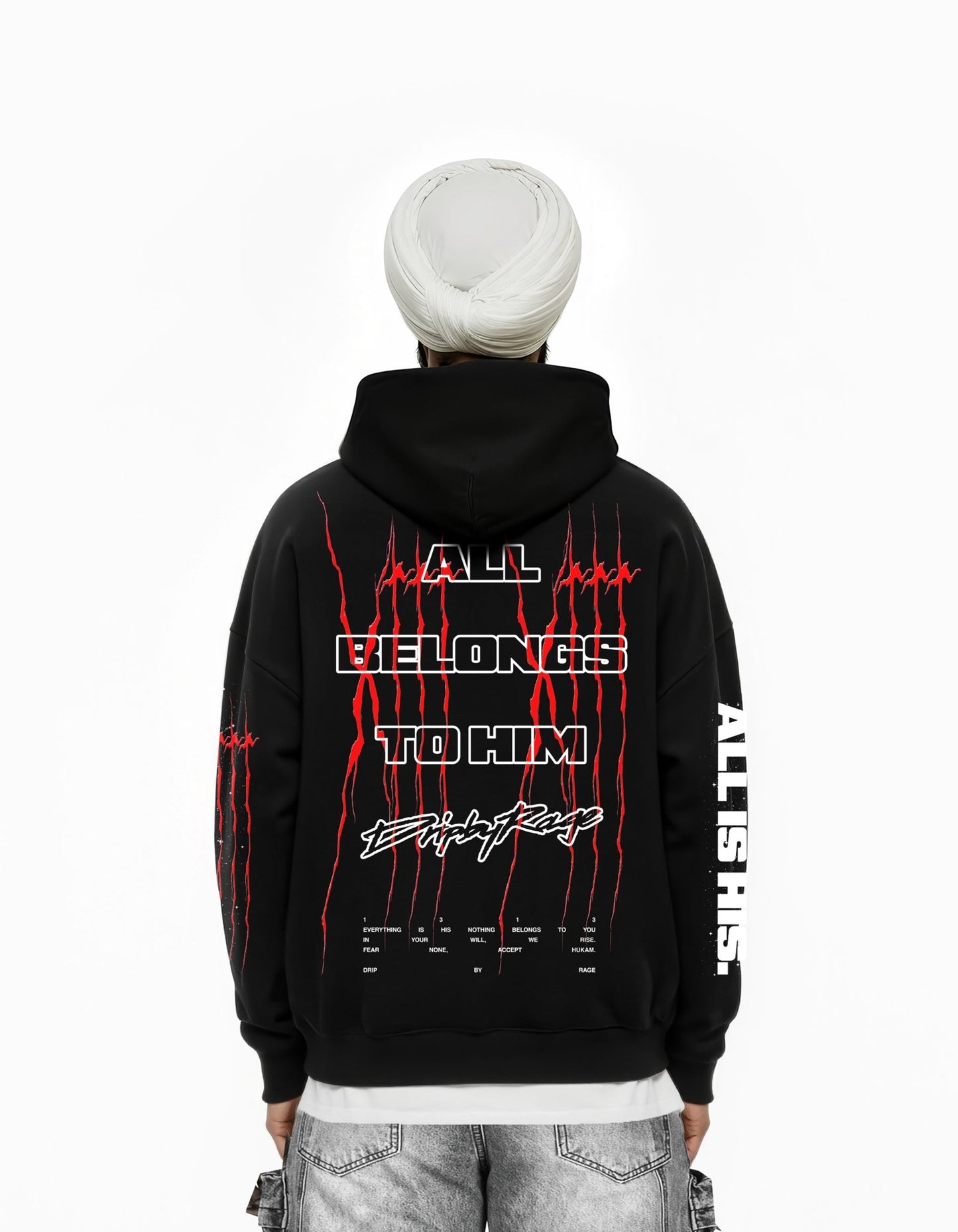 1313: ALL IS HIS SUN FADED BOXY HOODIE - Drip by Rage