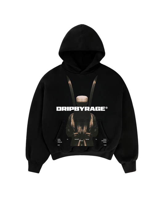 CONTEMPT BIG PRINT SUN FADED BOXY HOODIE