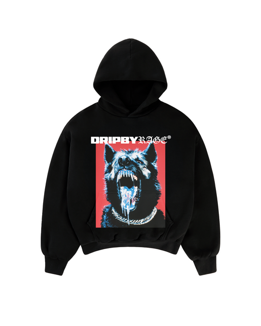 CHROME RAGE BIG PRINT SUN FADED BOXY HOODIE