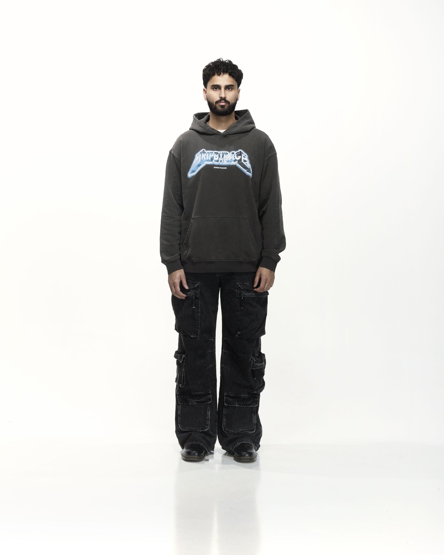 PATH OF SAINT OVERSIZED FADED HOODIE GREY