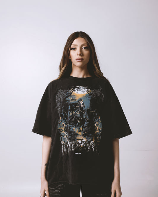 DARK KNIGHT OVERSIZED FADED T-SHIRT