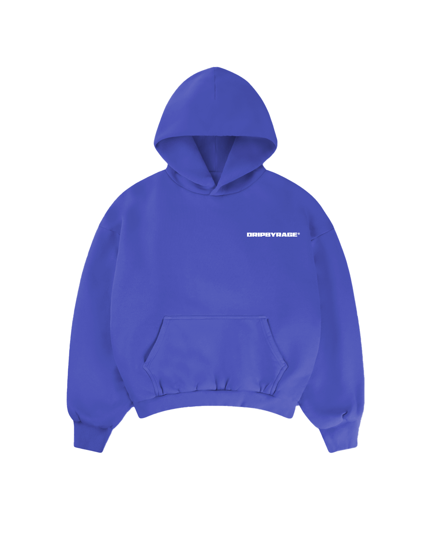 ELECTRIC BLUE HEAVY SUN FADED BOXY HOODIE