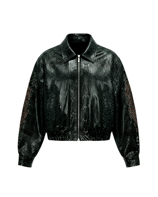 Snakeskin Leather Jacket