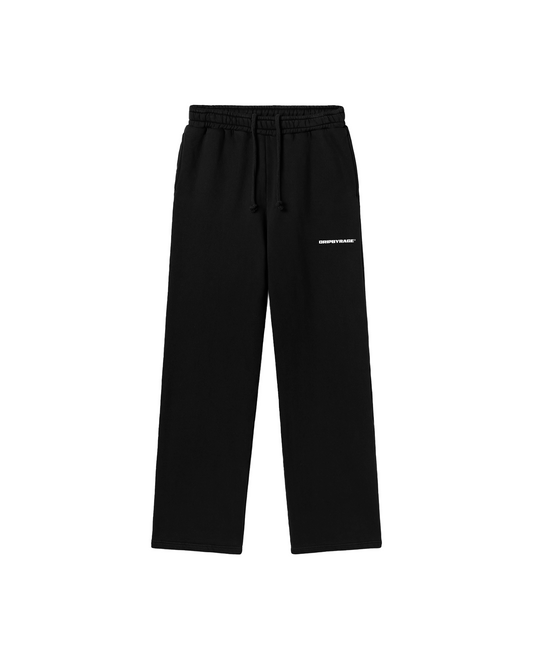 BLACK HEAVY RELAXED STRAIGHT SWEATPANTS