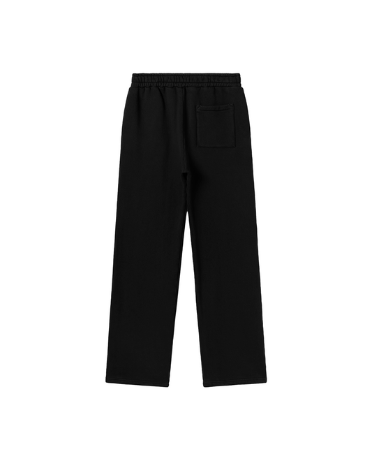 BLACK HEAVY RELAXED STRAIGHT SWEATPANTS