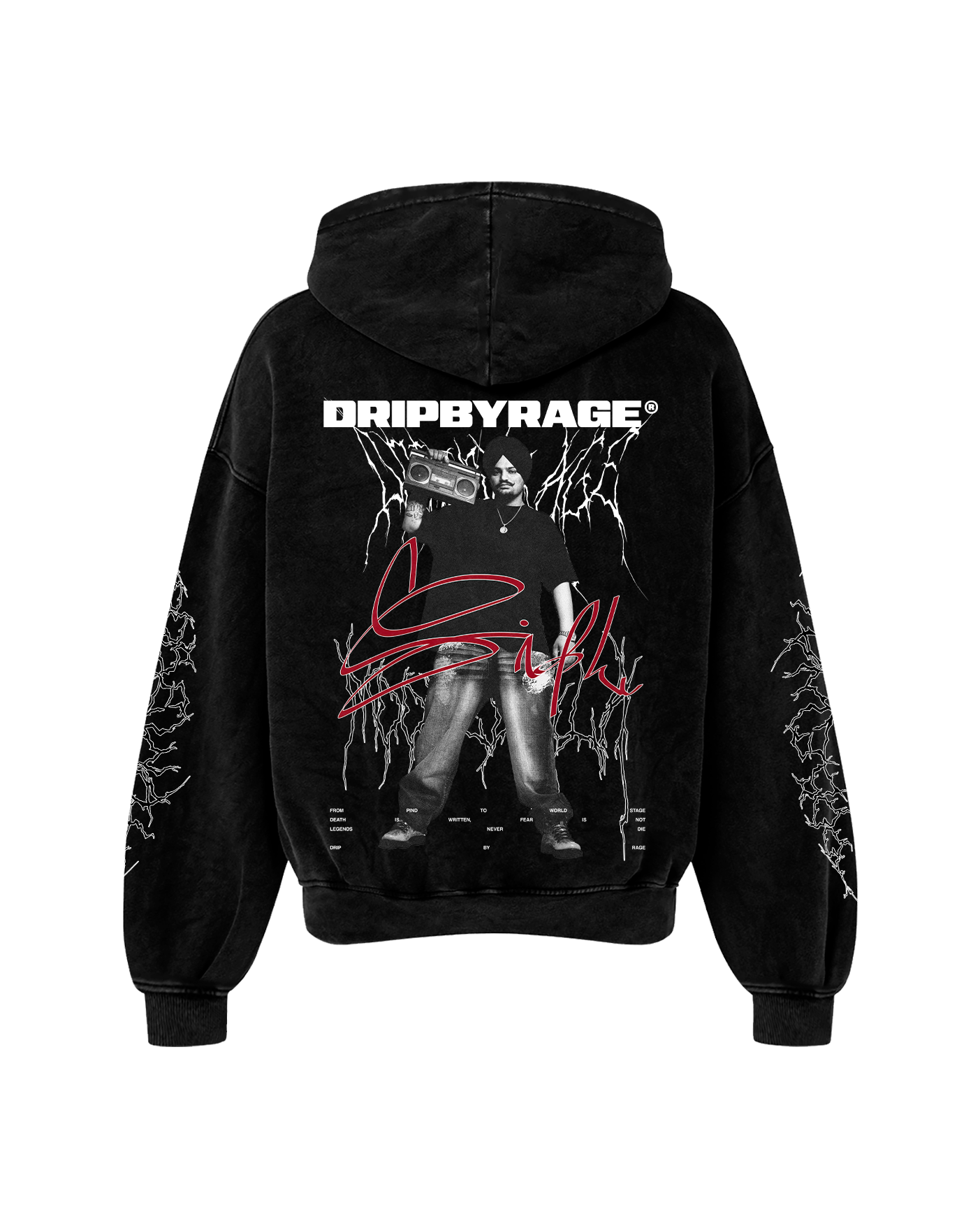 DEVIL SIDHU OVERSIZED FADED HOODIE