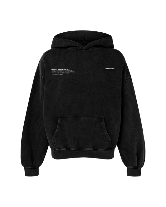 MAHARAJA RANJIT SINGH OVERSIZED FADED HOODIE BLACK