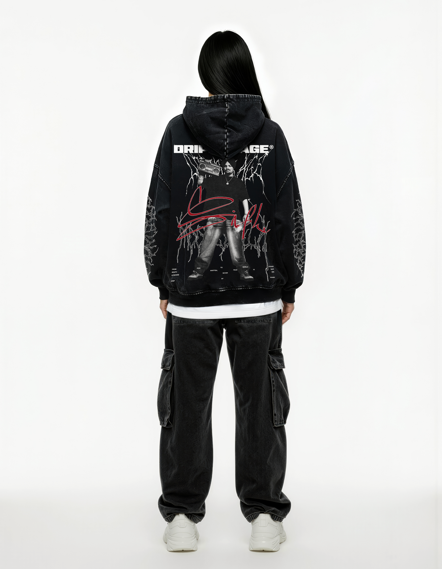 DEVIL SIDHU OVERSIZED FADED HOODIE