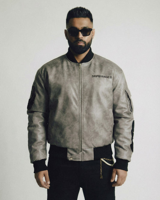 Never Fold Bomber Leather Jacket