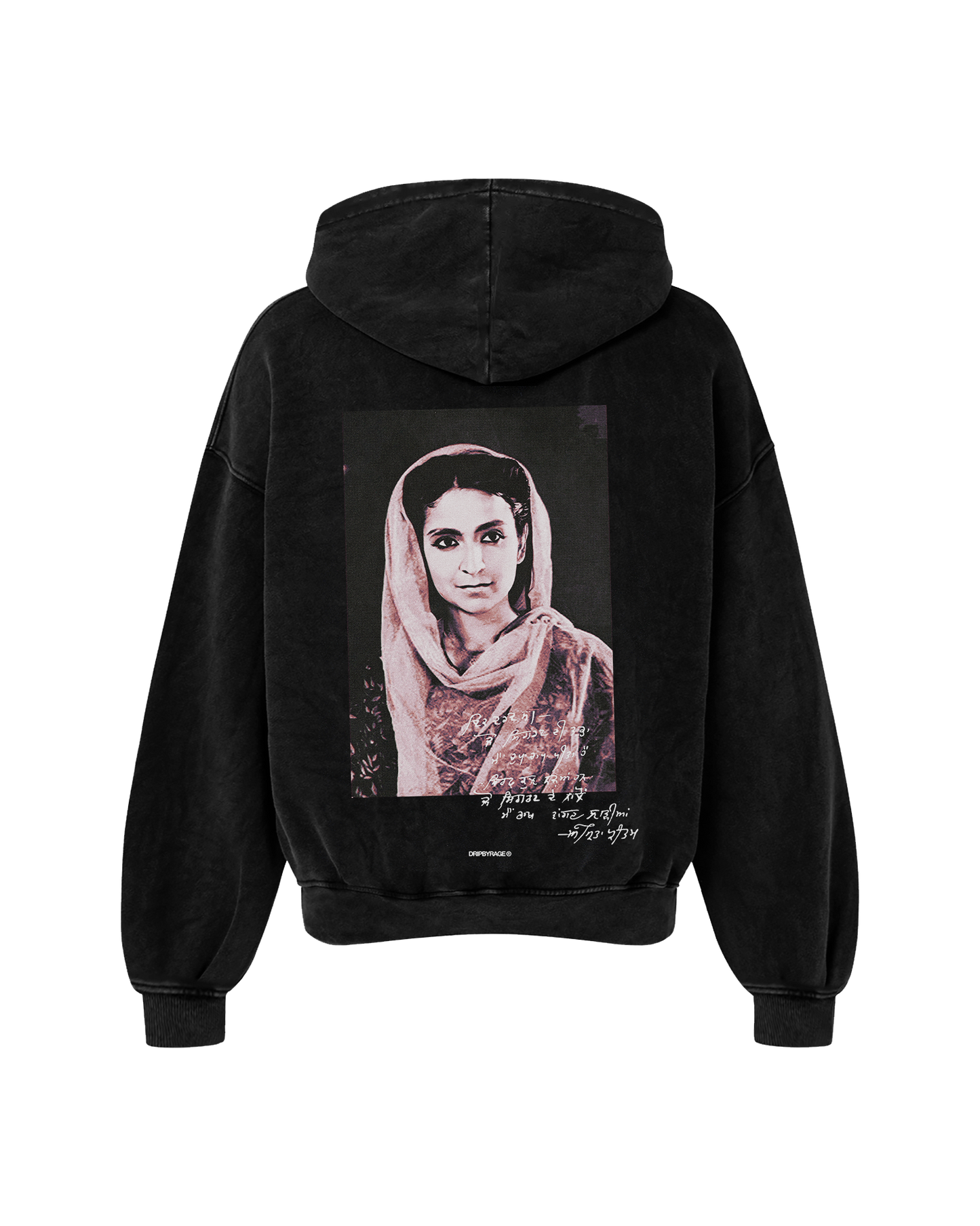 AMRITA OVERSIZED FADED HOODIE BLACK