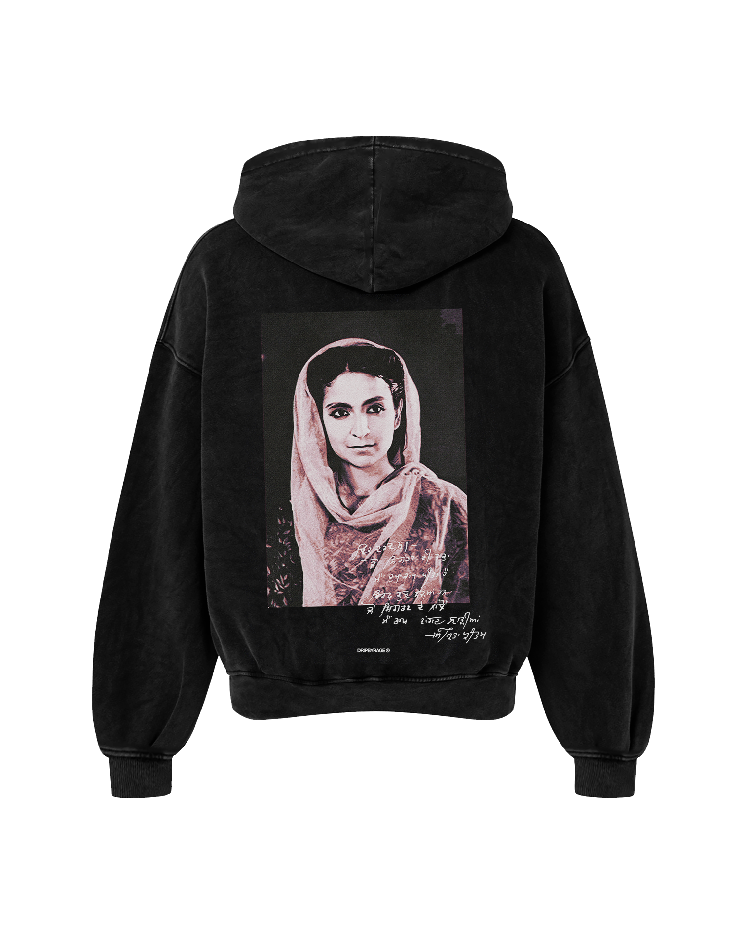 AMRITA OVERSIZED FADED HOODIE BLACK