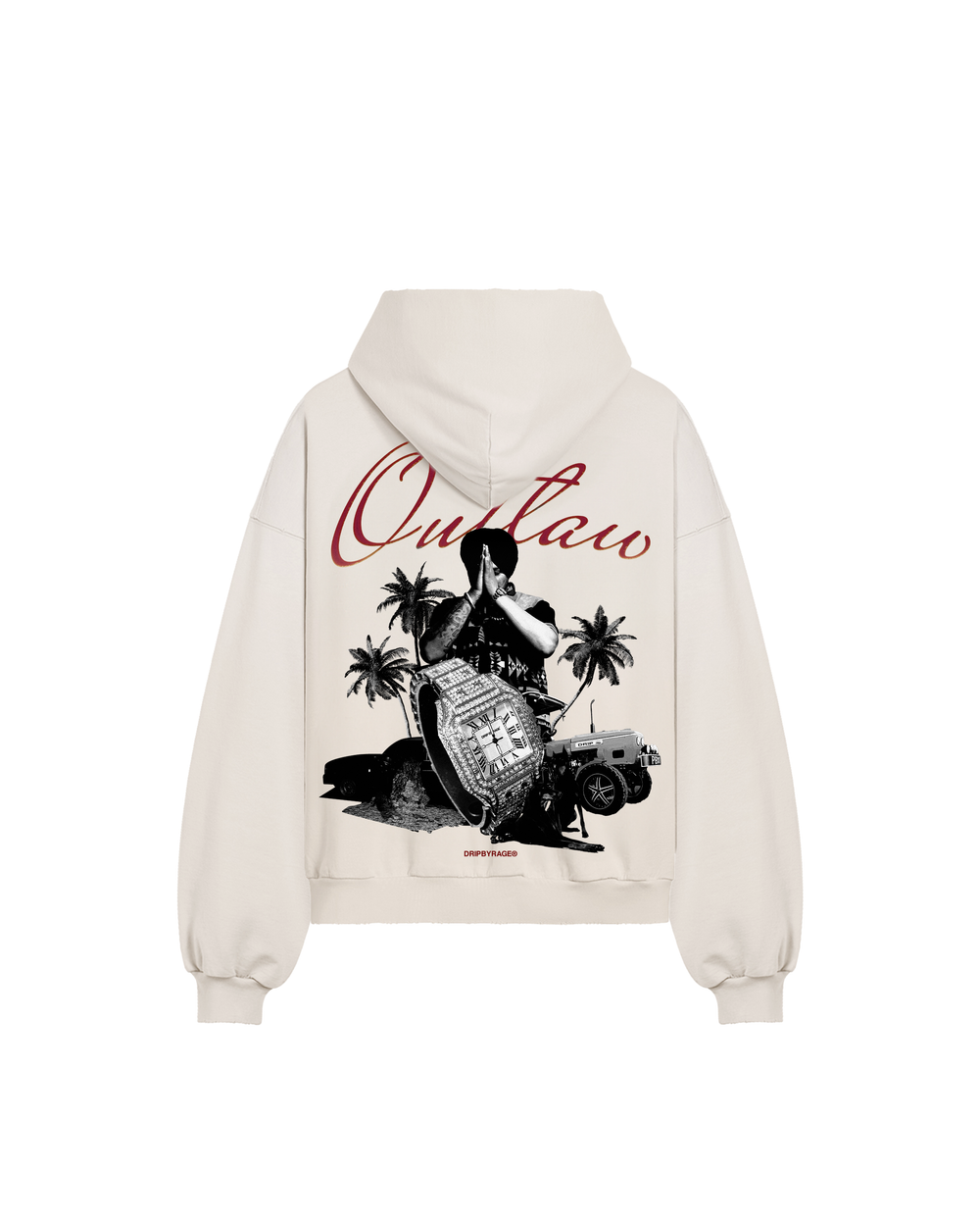 SWEAT À CAPUCHE OUTLAW BOXY DÉCHIRÉ