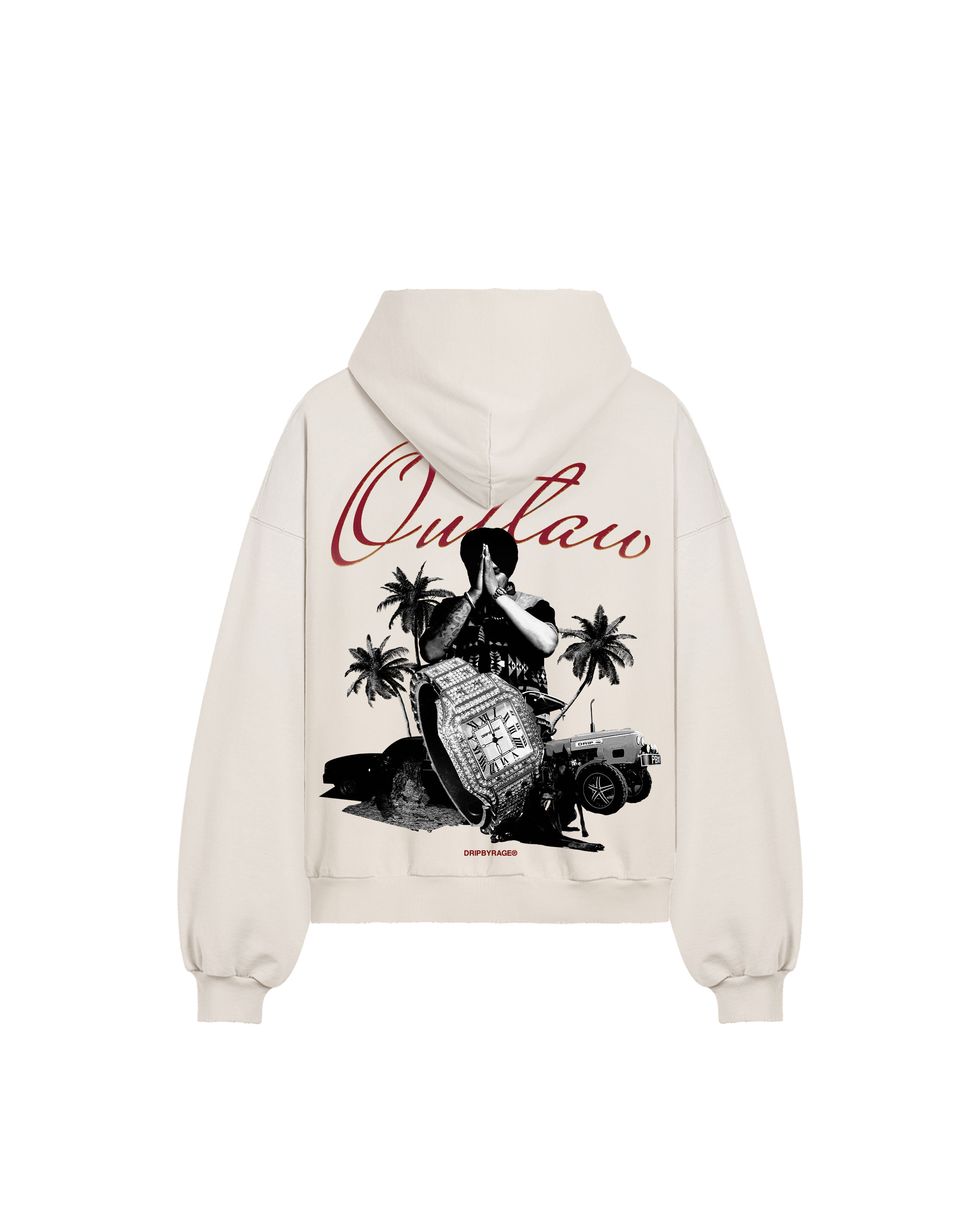 SWEAT À CAPUCHE OUTLAW BOXY DÉCHIRÉ