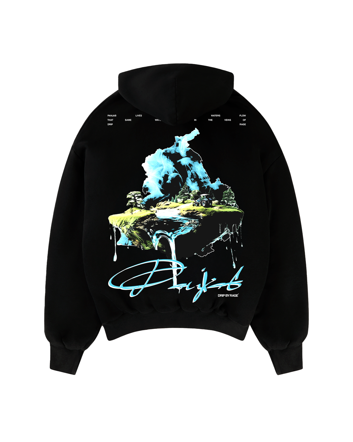 WATER OF PANJAB SUN FADED BOXY HOODIE