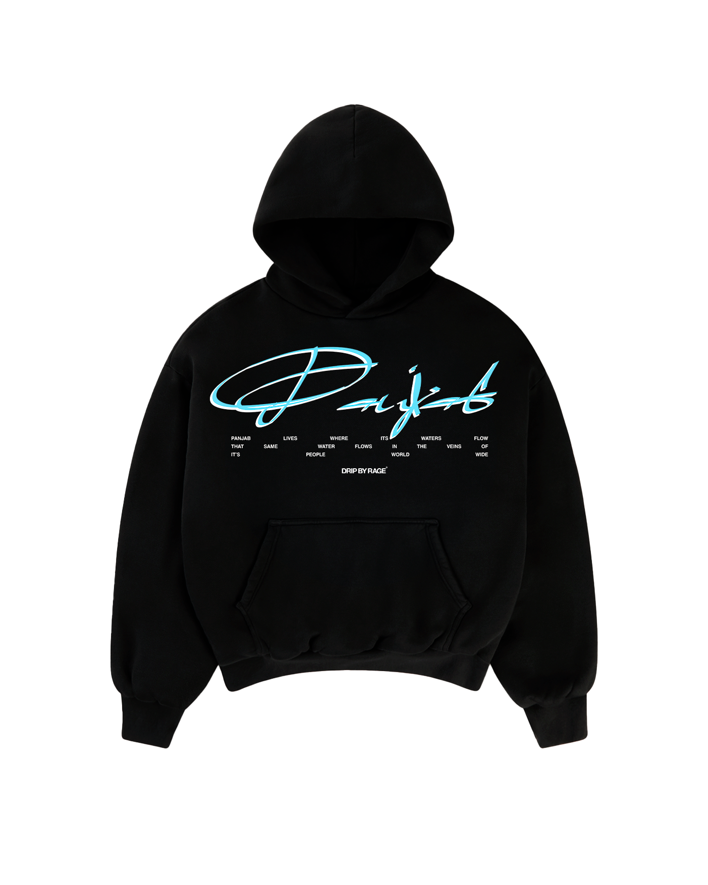 WATER OF PANJAB SUN FADED BOXY HOODIE