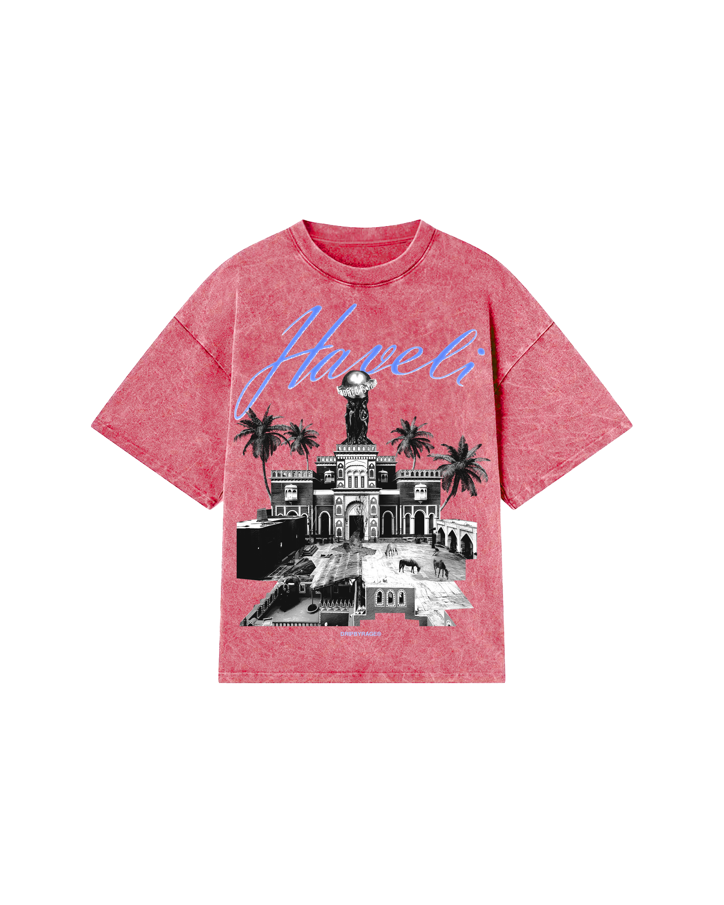 T-shirt surdimensionné et délavé « LE MONDE EST À VOUS »