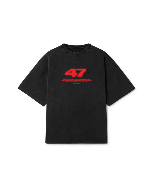 47 RED EDITION OVERSIZED FADED T-SHIRT BLACK - Drip by Rage