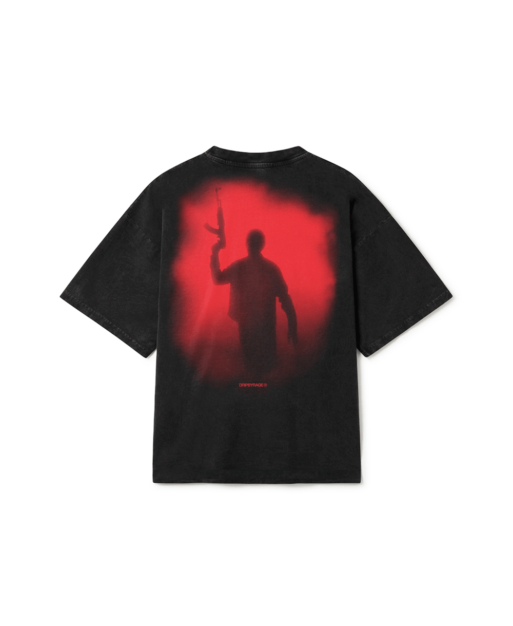 47 RED EDITION OVERSIZED FADED T-SHIRT BLACK - Drip by Rage