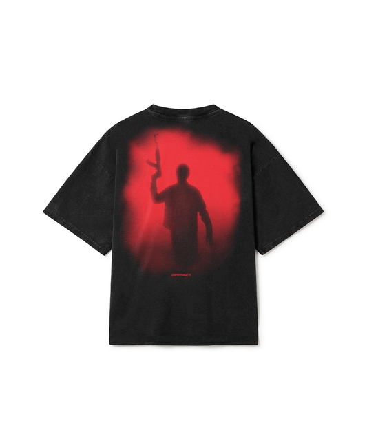47 RED EDITION OVERSIZED FADED T-SHIRT BLACK - Drip by Rage