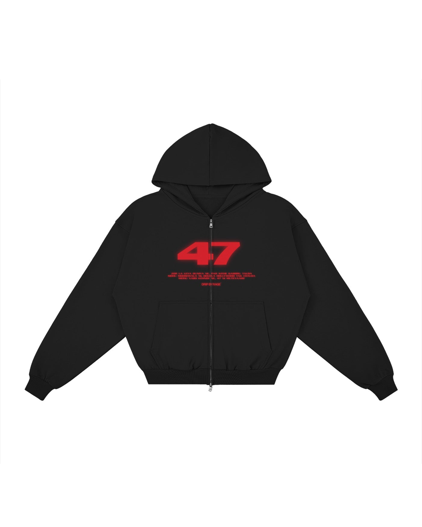 47 RED EDITION ZIP UP HOODIE - Drip by Rage