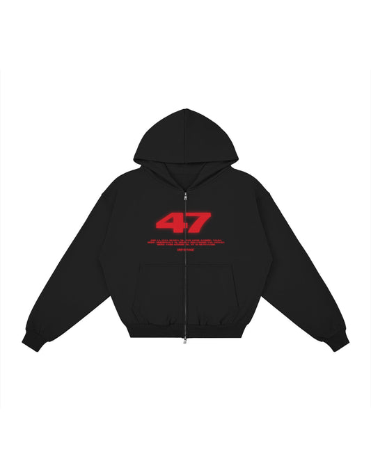 47 RED EDITION ZIP UP HOODIE - Drip by Rage