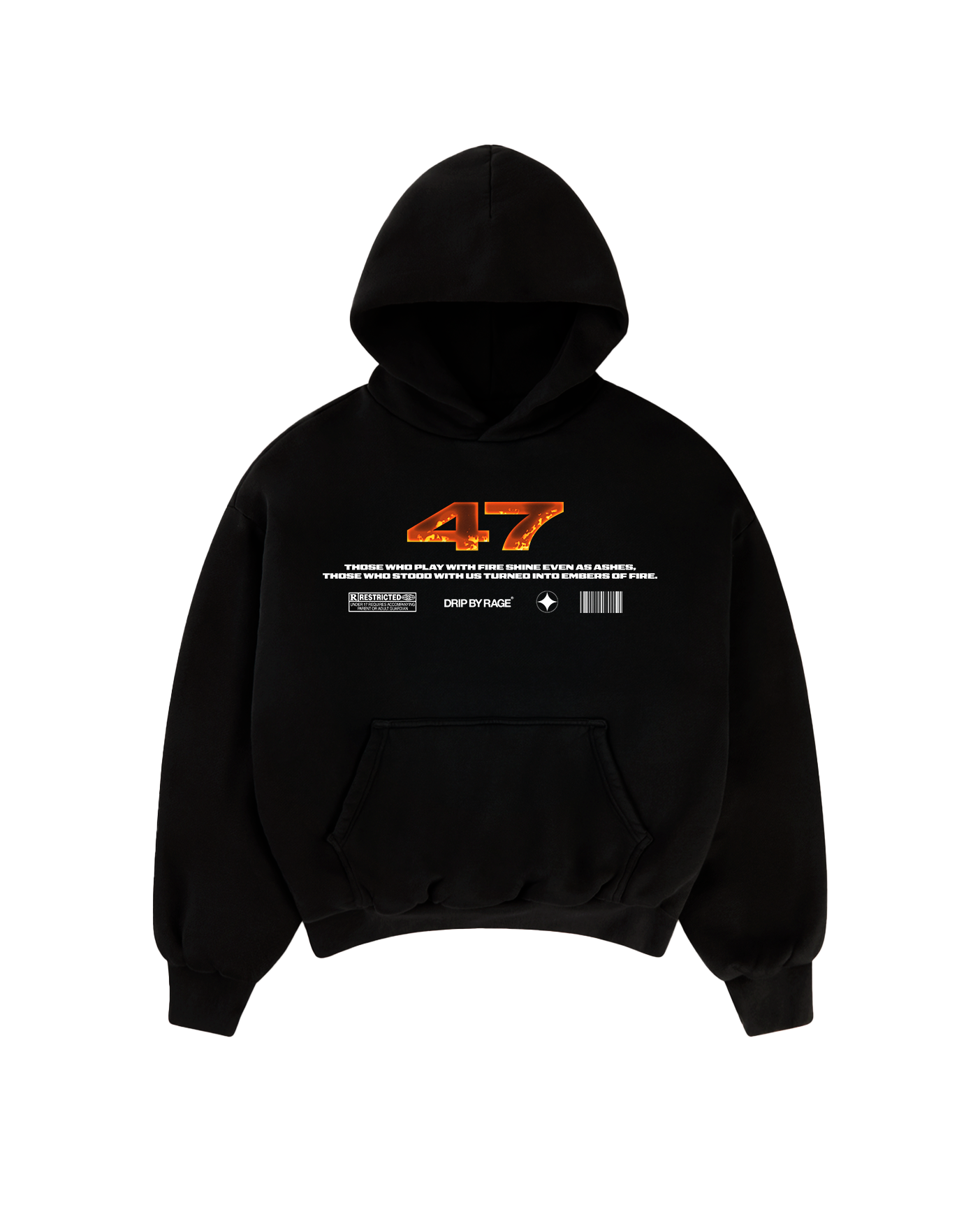 47 FLAME EDITION SUN FADED BOXY HOODIE