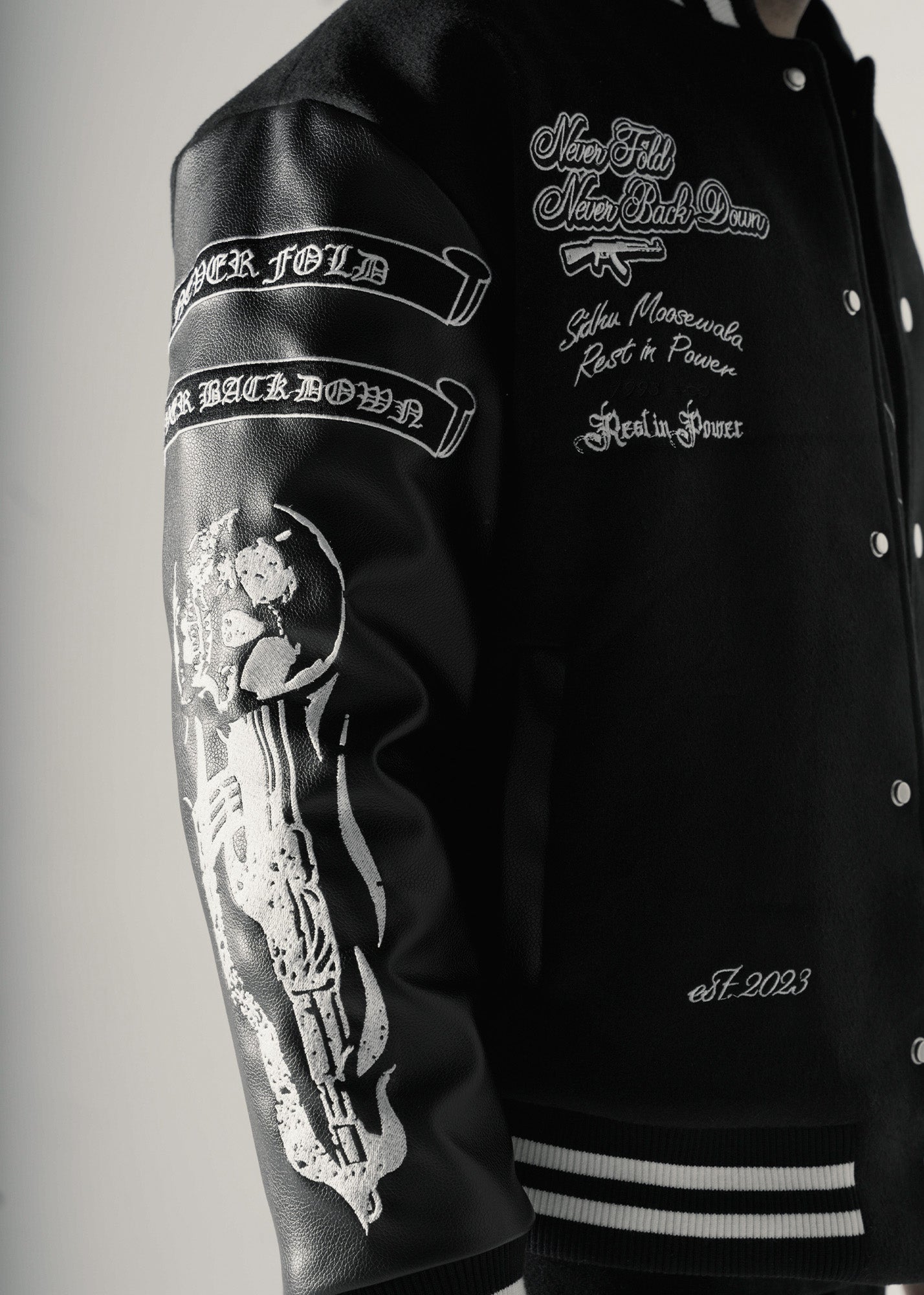 NEVER FOLD ULTIMATUM VARSITY BOMBER JACKET