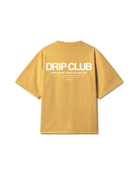 DRIP CLUB OVERSIZED FADED T-SHIRT YELLOW