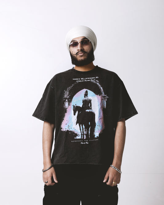 MAJESTIC KING OVERSIZED FADED T-SHIRT