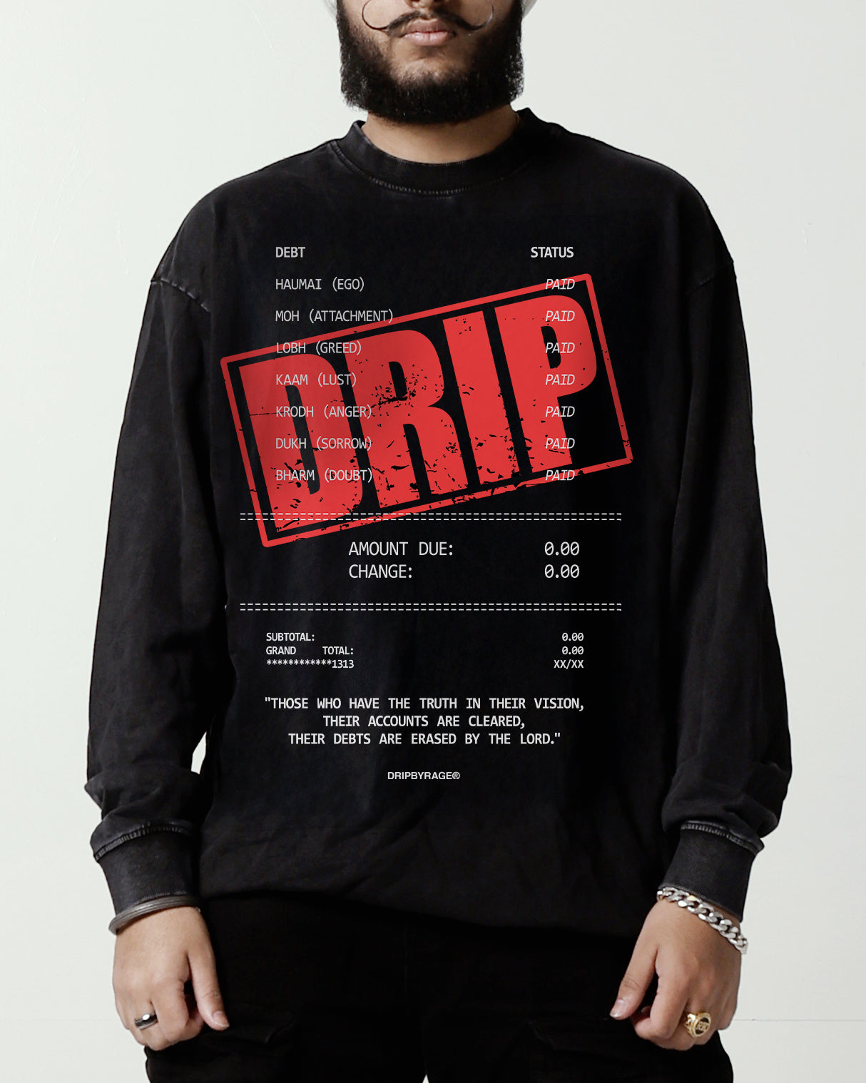 DEBTS OVERSIZED FADED LONG SLEEVE