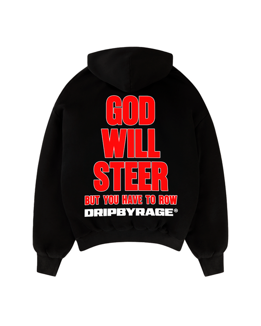 GOD WILL STEER SUN FADED BOXY HOODIE