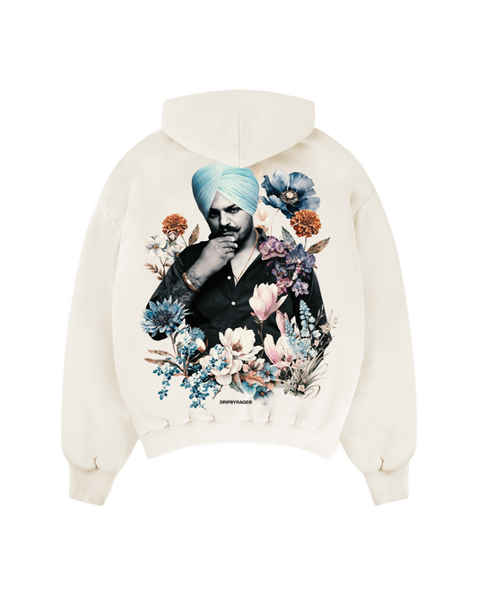 SIDHU FLOWERS SUN FADED BOXY HOODIE