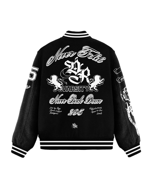 NEVER FOLD ULTIMATUM VARSITY BOMBER JACKET