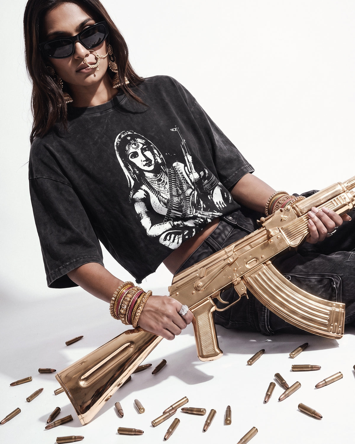 T-shirt oversize délavé Gangster Queen II