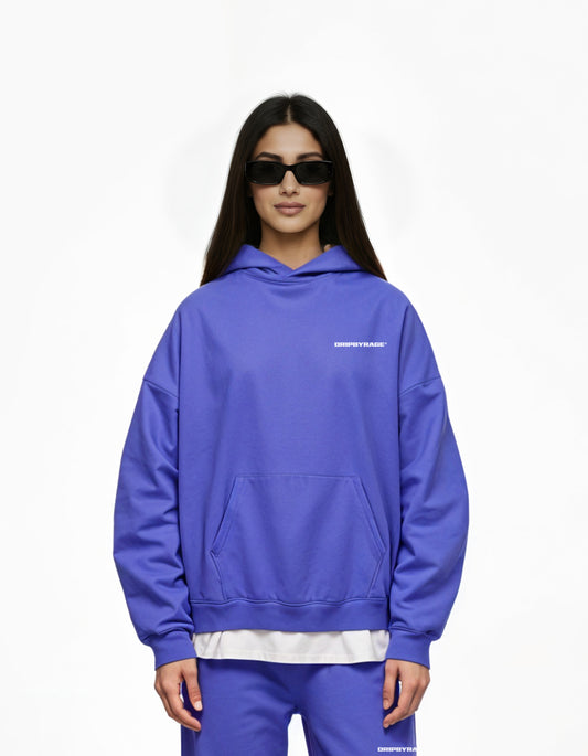 ELECTRIC BLUE HEAVY SUN FADED BOXY HOODIE