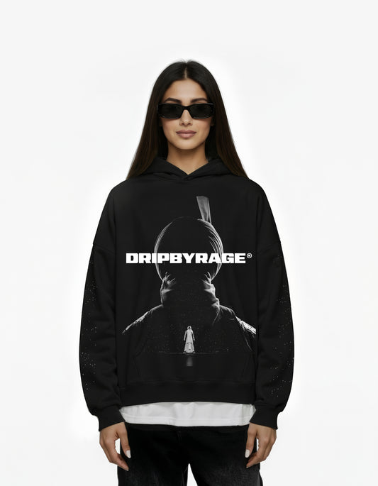 AURA STAR BIG PRINT SUN FADED BOXY HOODIE