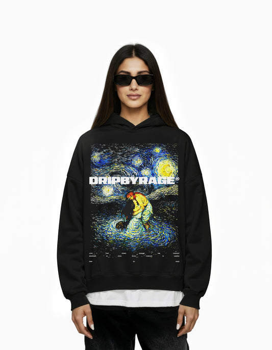 SOHNI MAHIWAL BIG PRINT SUN FADED BOXY HOODIE