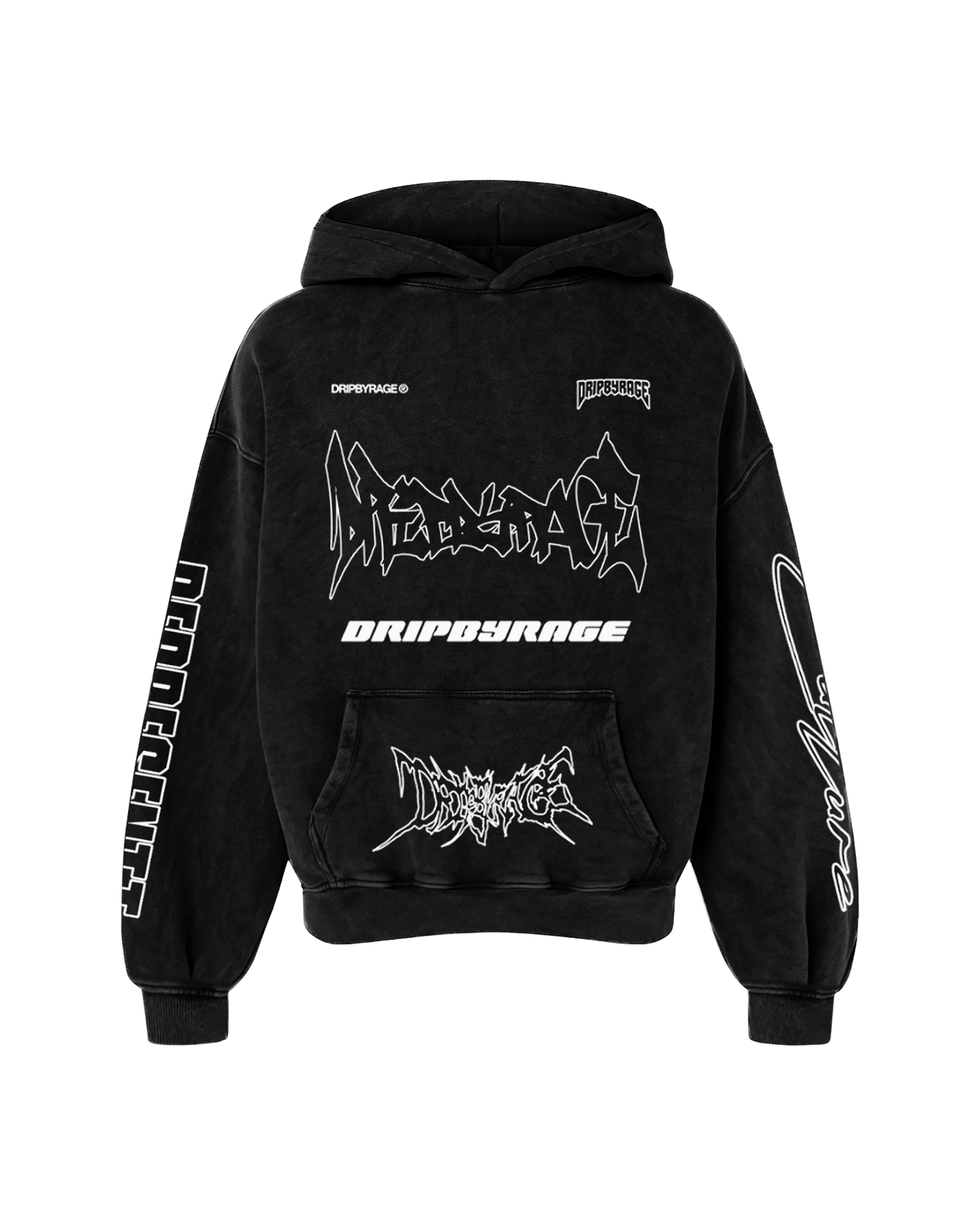 RAGE RACING OVERSIZED FADED HOODIE