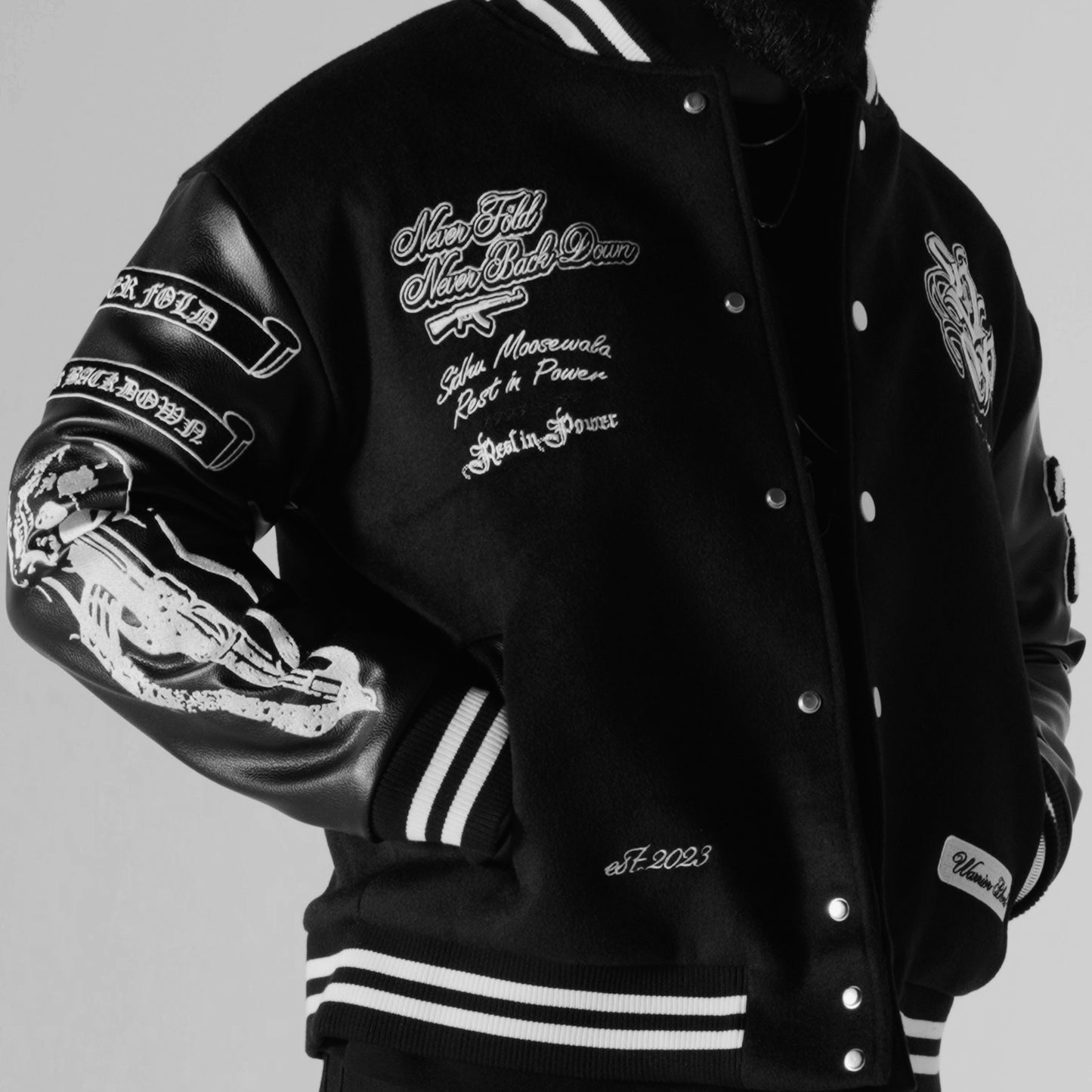 NEVER FOLD ULTIMATUM VARSITY BOMBER JACKET