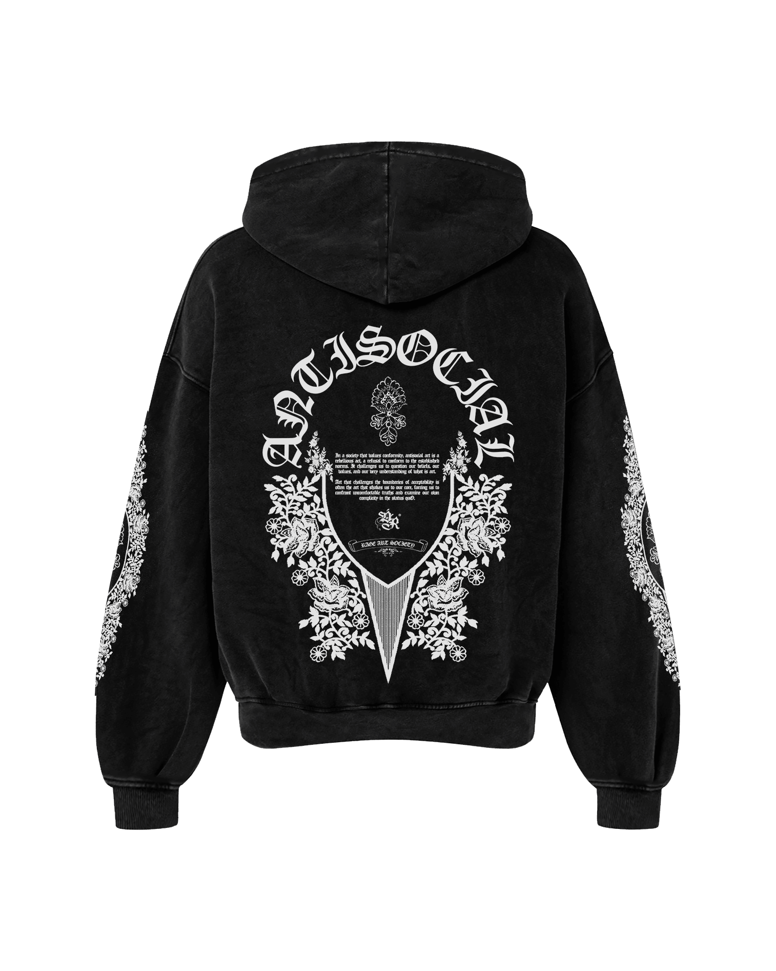 ANTISOCIAL OVERSIZED FADED HOODIE BLACK - Drip by Rage