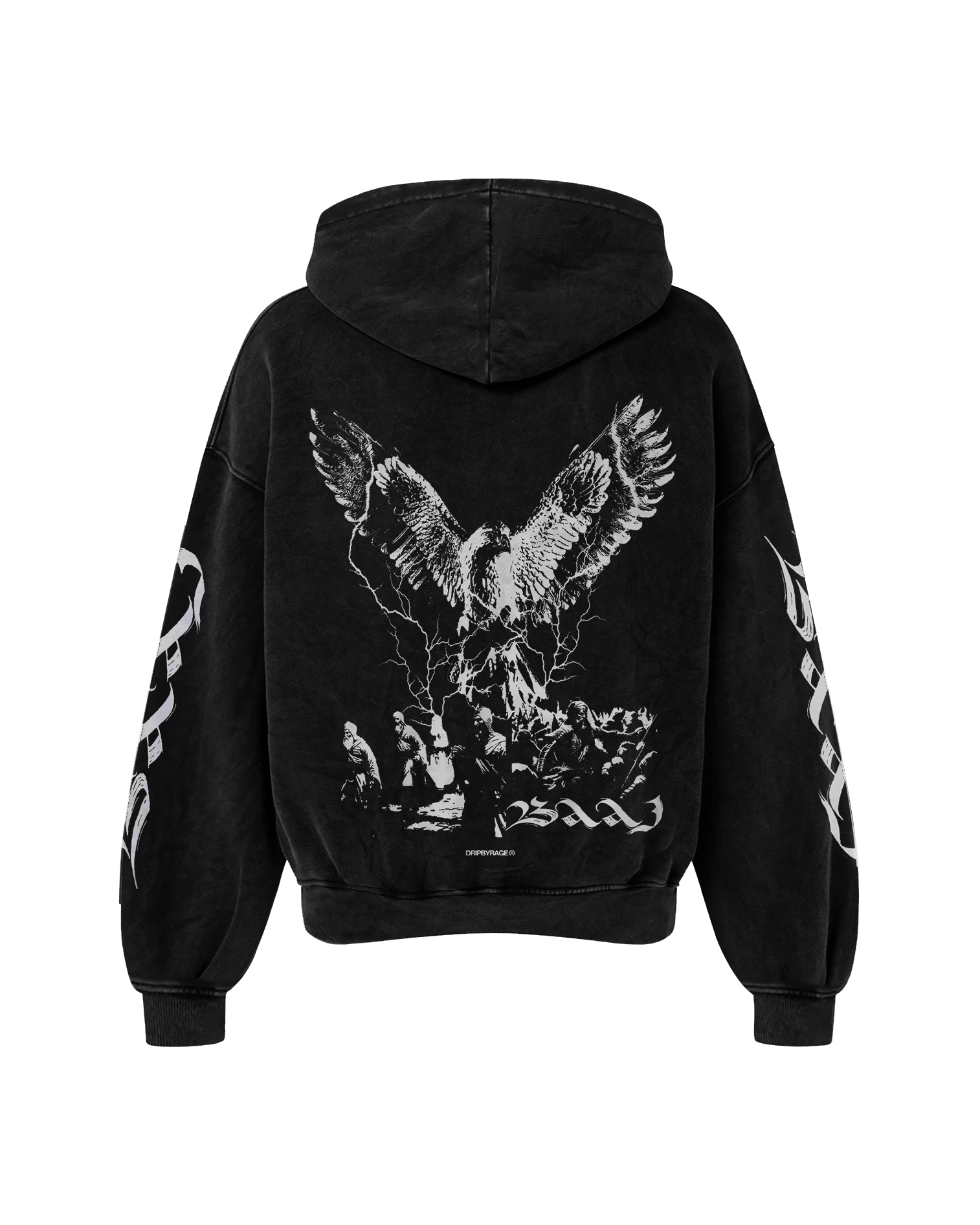 BAAJ OVERSIZED FADED HOODIE BLACK - Drip by Rage