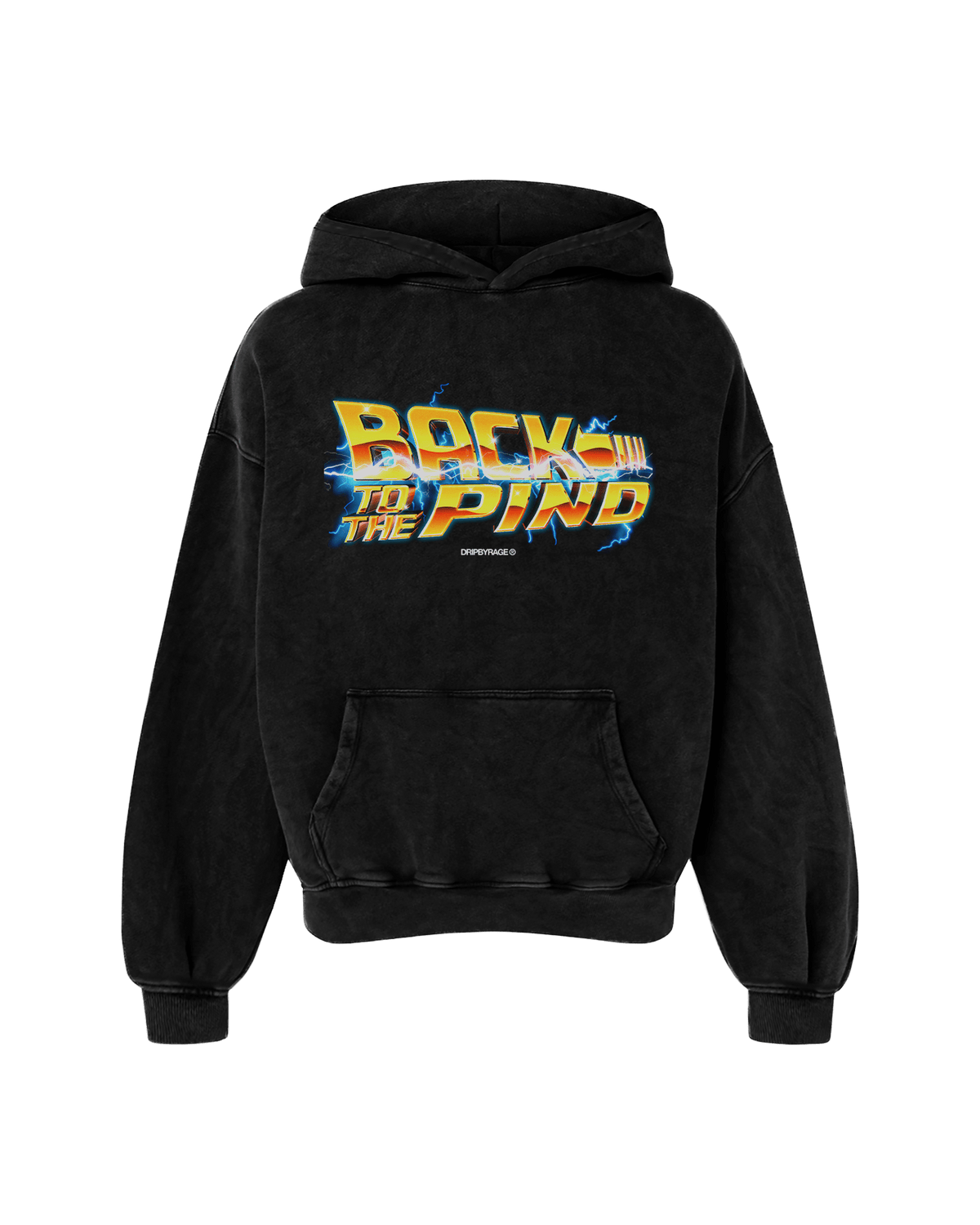BACK TO THE PIND OVERSIZED FADED HOODIE BLACK - Drip by Rage