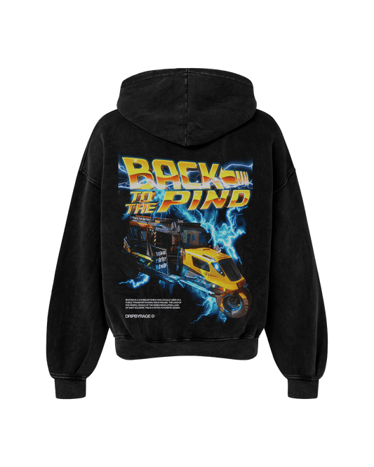 BACK TO THE PIND OVERSIZED FADED HOODIE BLACK - Drip by Rage