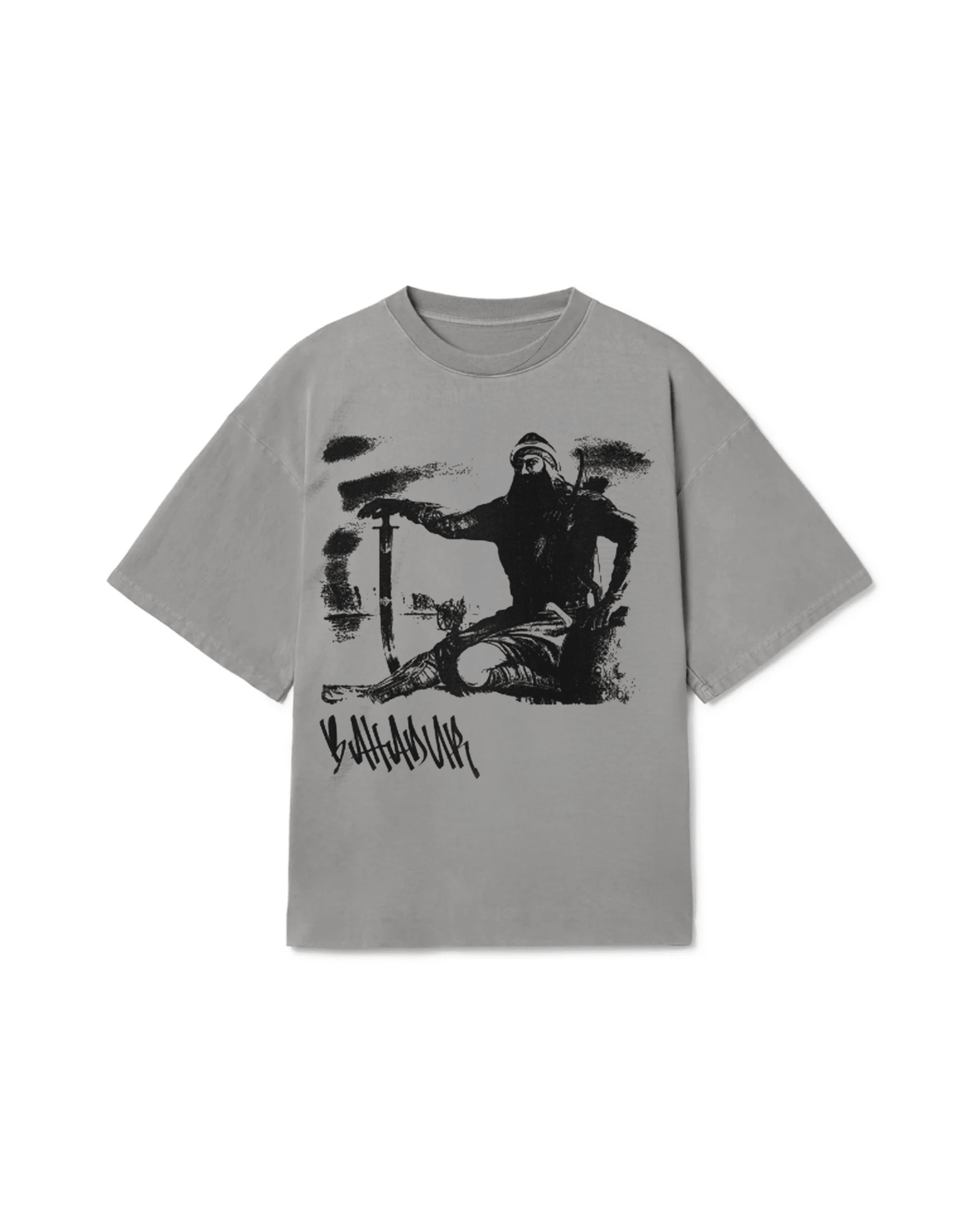 BAHADUR OVERSIZED FADED T-SHIRT GREY - Drip by Rage