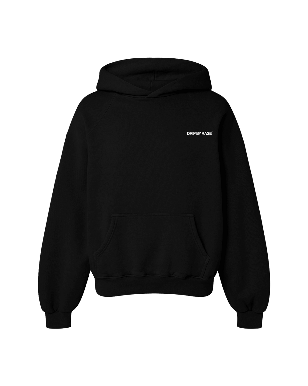 BLACK OVERSIZED FLEECE HOODIE - Drip by Rage