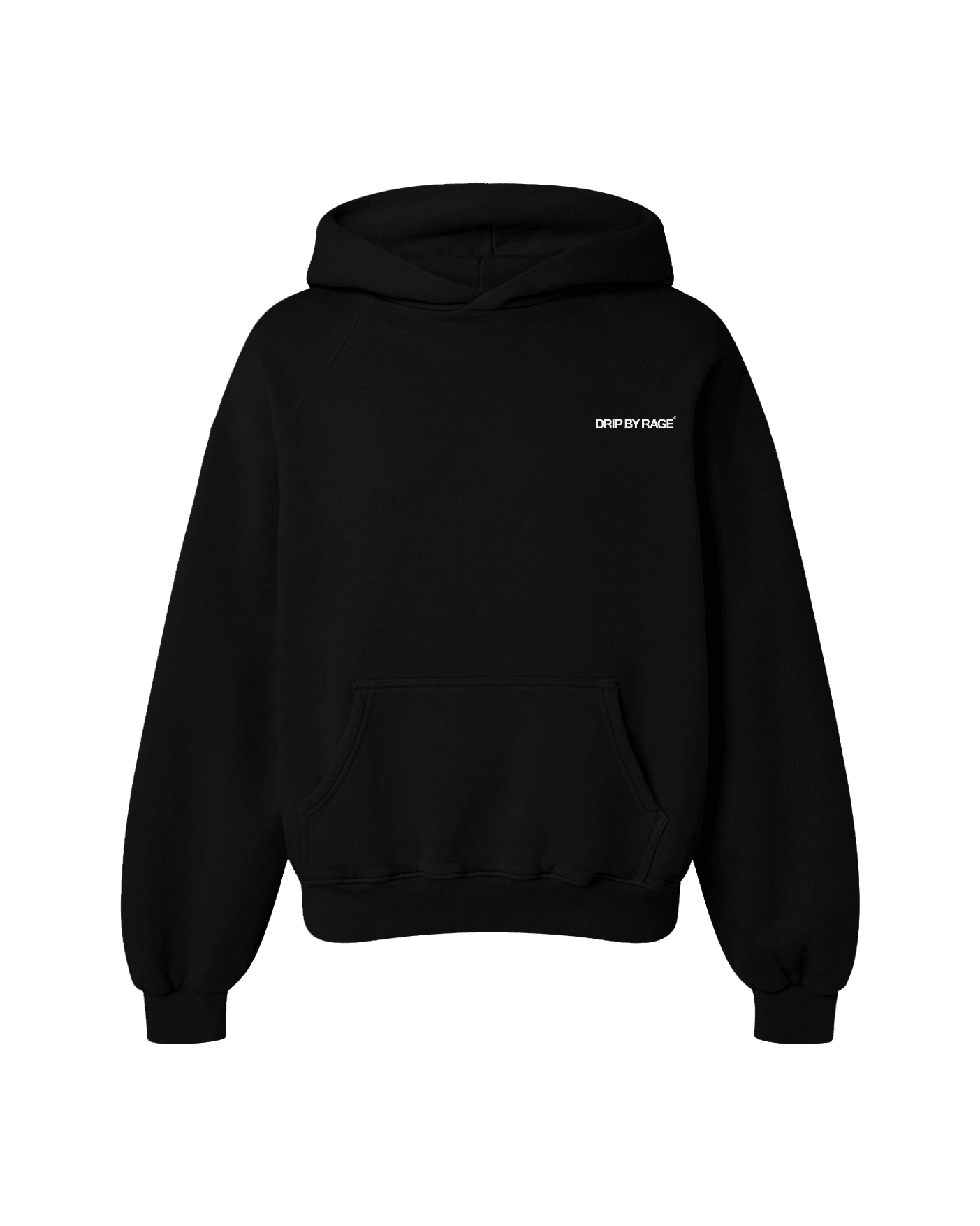 BLACK OVERSIZED FLEECE HOODIE - Drip by Rage